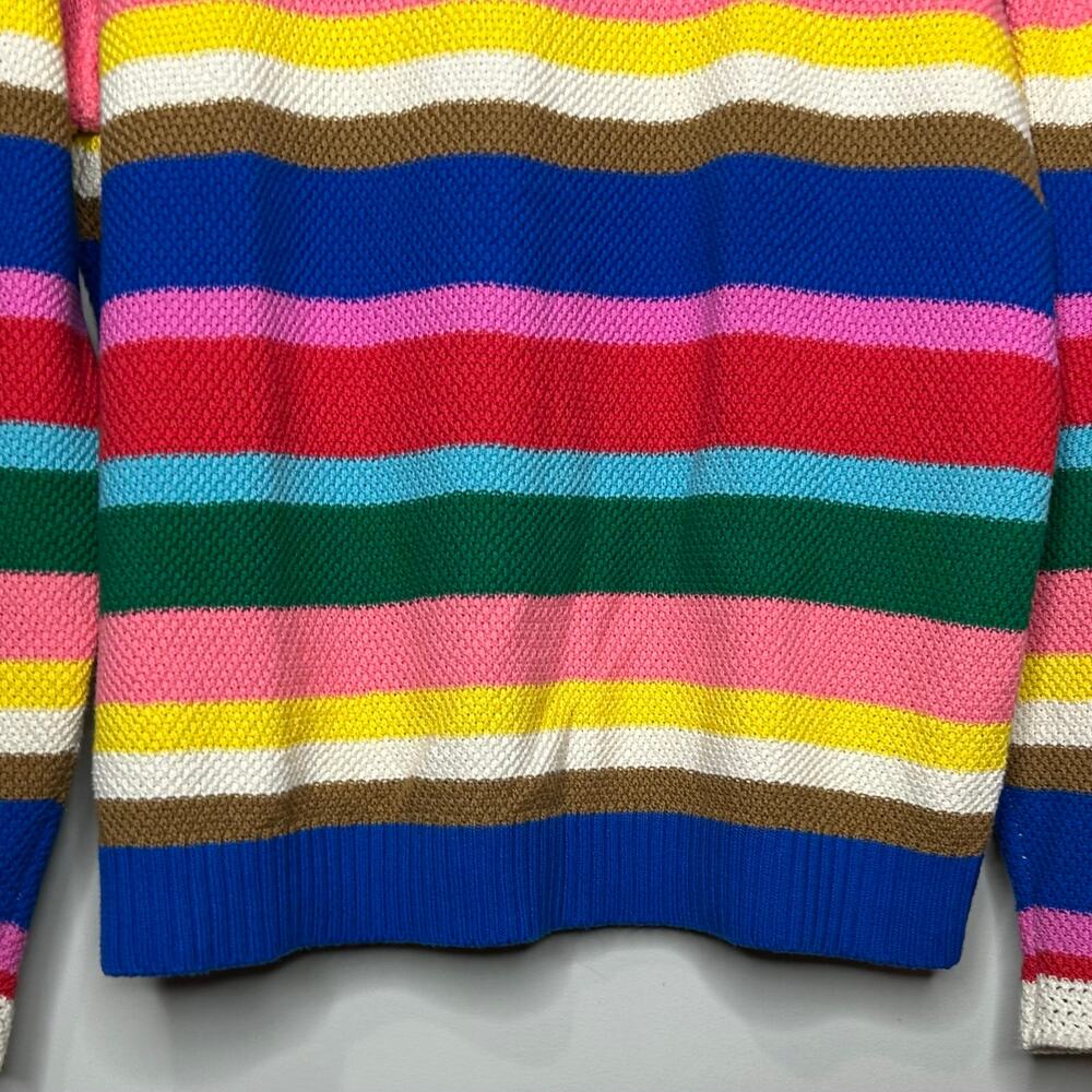 Boden Callie Crochet Trim Sweater Size L Rainbow Pullover Long Sleeves - Picture 4 of 9